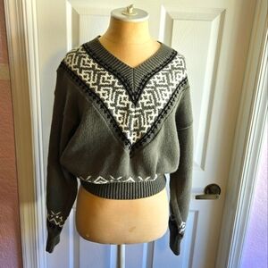 Vintage Carriage Court Sport Women's Sweater Size S Made In Usa 90s Retro V Neck